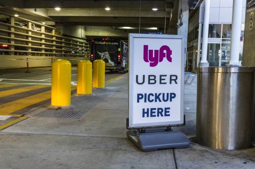 Lyft and Uber pic-up areas